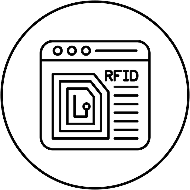 Imagen vectorial de icono de identificación de radiofrecuencia Puede utilizarse para la Internet de las Cosas