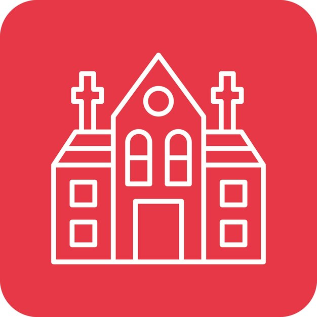 Imagen vectorial del icono de la iglesia Se puede usar para bodas