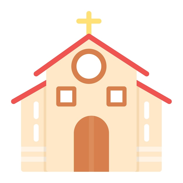 Imagen vectorial del icono de la iglesia Se puede usar para Festa Junina