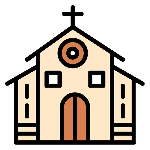 Imagen vectorial del icono de la iglesia Se puede usar para Festa Junina