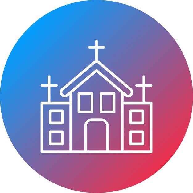 Imagen vectorial del icono de la iglesia Se puede utilizar para los elementos de la ciudad