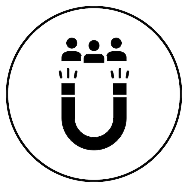 Imagen vectorial de ícono de imán de plomo Se puede utilizar para el servicio de marketing en Internet