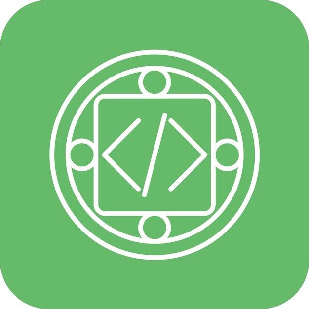 Imagen vectorial de icono de implementación de código personalizado Puede utilizarse para la gestión de proyectos