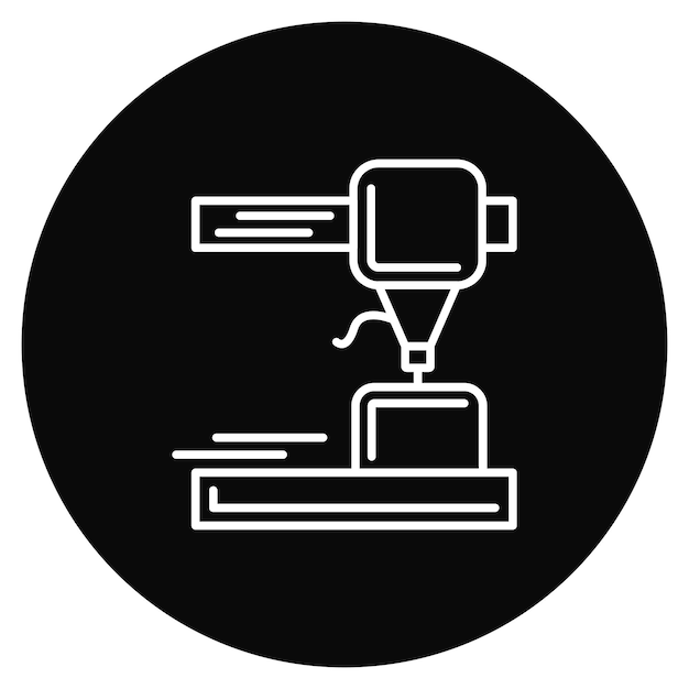 Imagen vectorial de icono de impresora 3D Se puede utilizar para la ingeniería