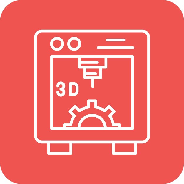 Imagen vectorial del icono de la impresora 3D Se puede utilizar para la tecnología