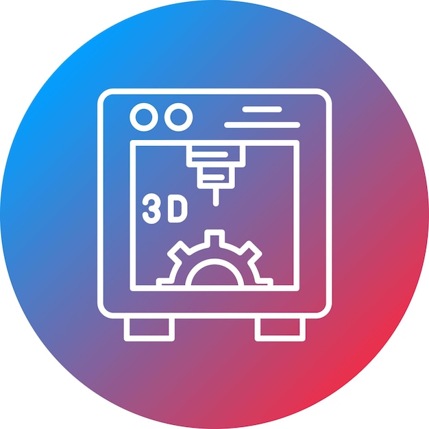 Imagen vectorial del icono de la impresora 3D Se puede utilizar para la tecnología