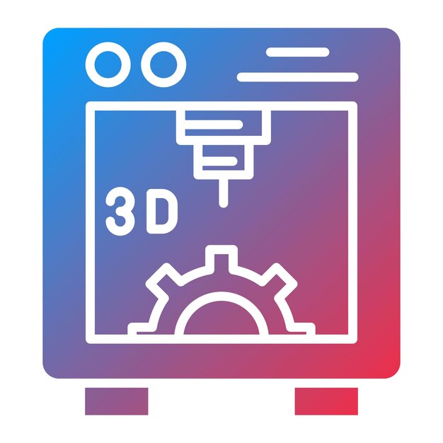 Vector imagen vectorial del icono de la impresora 3d se puede utilizar para la tecnología