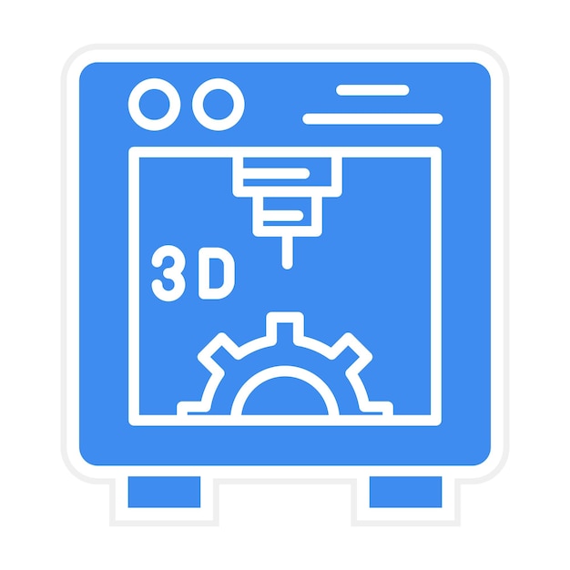 Imagen vectorial del icono de la impresora 3D Se puede utilizar para la tecnología