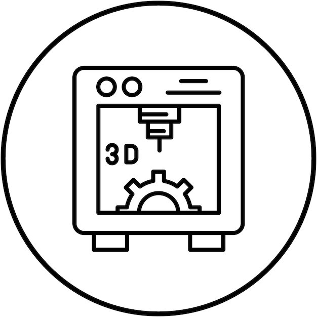 Imagen vectorial del icono de la impresora 3D Se puede utilizar para la tecnología