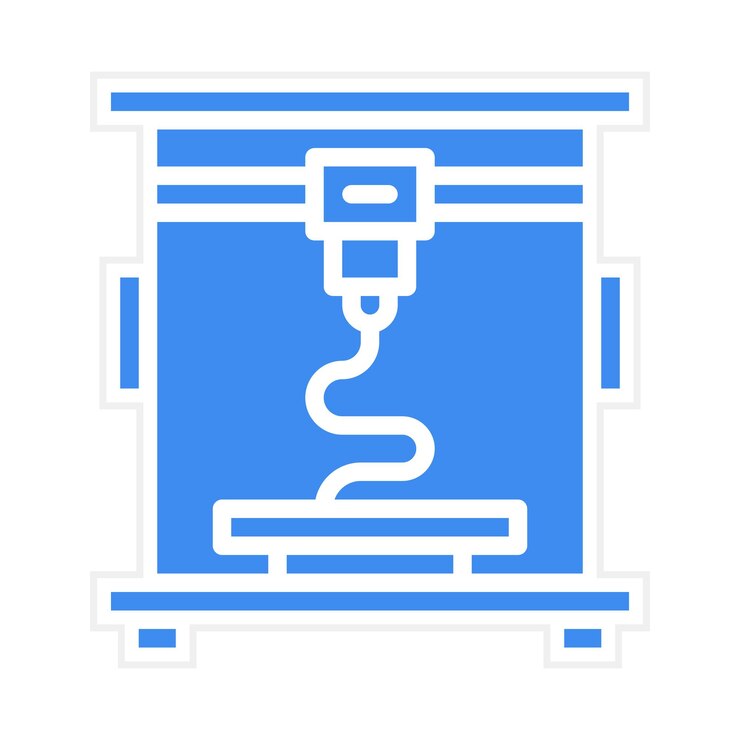 Vector imagen vectorial del icono de la impresora 3d puede utilizarse para la fabricación aditiva
