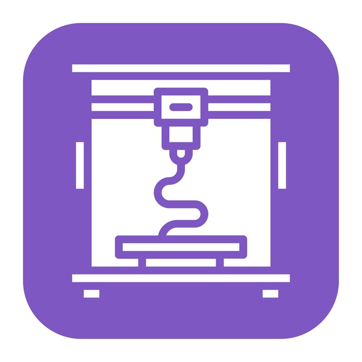 Vector imagen vectorial del icono de la impresora 3d puede utilizarse para la fabricación aditiva