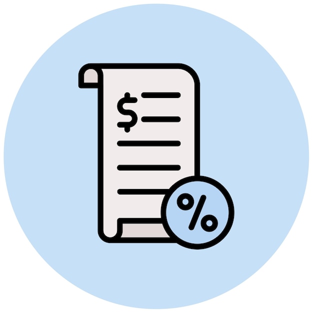 Imagen vectorial del icono de los impuestos Se puede utilizar para la banca