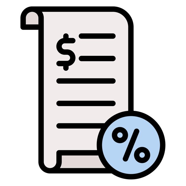 Imagen vectorial del icono de los impuestos Se puede utilizar para la banca