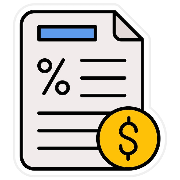 Imagen vectorial del icono de los impuestos Se puede utilizar para la contabilidad