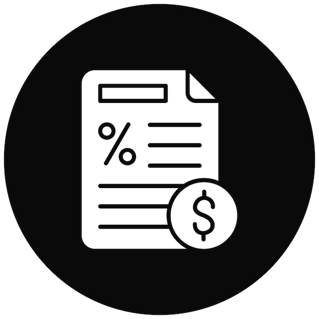 Imagen vectorial del icono de los impuestos Se puede utilizar para la contabilidad