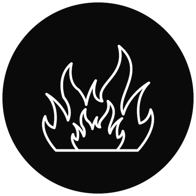 Imagen vectorial del icono de incendio Se puede utilizar para los Servicios de Emergencia