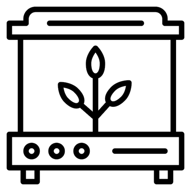 Imagen vectorial del icono de la incubadora Se puede utilizar para el laboratorio