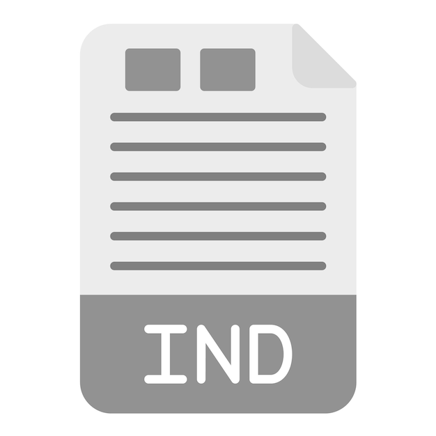 Imagen vectorial de icono IND Puede utilizarse para formatos de archivo