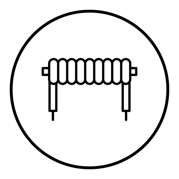 Vector imagen vectorial del icono del inductor puede utilizarse para circuitos eléctricos