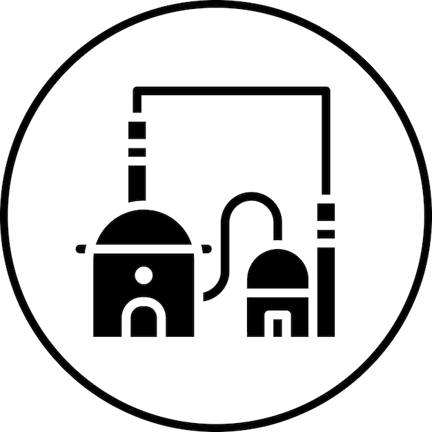 Imagen vectorial del icono de la industria del gas Se puede utilizar para la fabricación