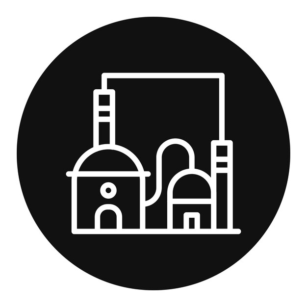 Imagen vectorial del icono de la industria del gas Se puede utilizar para la fabricación