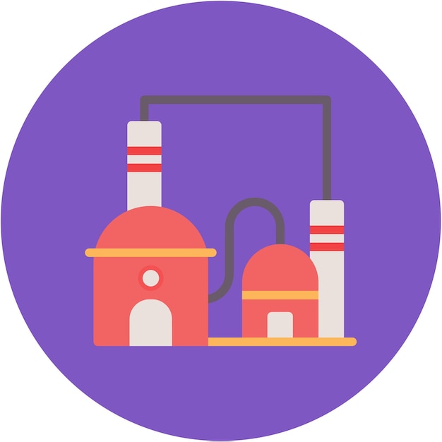Imagen vectorial del icono de la industria del gas Se puede utilizar para la fabricación