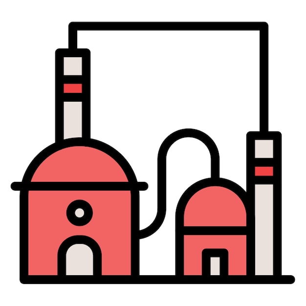Imagen vectorial del icono de la industria del gas Se puede utilizar para la fabricación