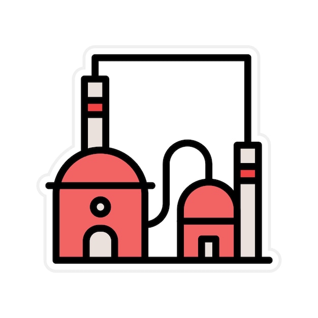 Imagen vectorial del icono de la industria del gas Se puede utilizar para la fabricación