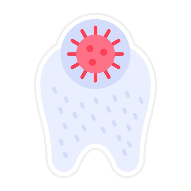 Imagen vectorial del icono de la infección del diente Se puede utilizar para el cuidado dental