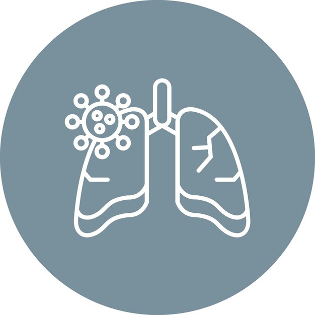 Imagen vectorial del icono de la infección de los pulmones Se puede utilizar para la contaminación