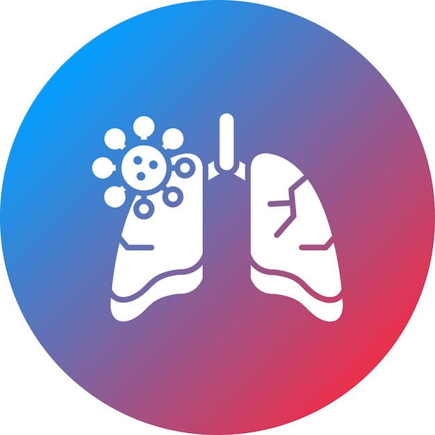 Imagen vectorial del icono de la infección de los pulmones Se puede utilizar para la contaminación