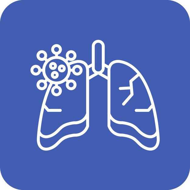 Imagen vectorial del icono de la infección de los pulmones Se puede utilizar para la contaminación