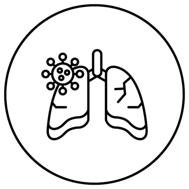 Imagen vectorial del icono de la infección de los pulmones Se puede utilizar para la contaminación