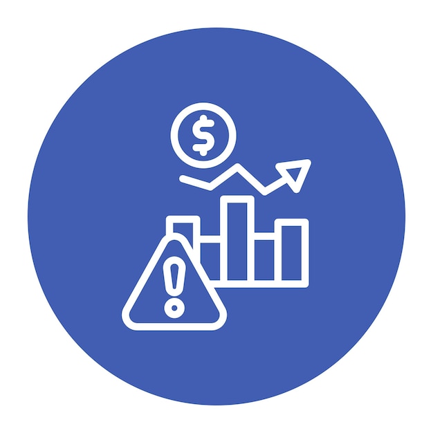 Imagen vectorial del icono de la inflación económica Se puede utilizar para los riesgos empresariales