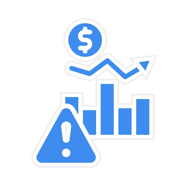 Imagen vectorial del icono de la inflación económica Se puede utilizar para los riesgos empresariales