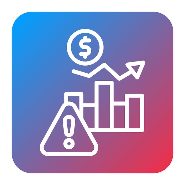 Imagen vectorial del icono de la inflación económica Se puede utilizar para los riesgos empresariales