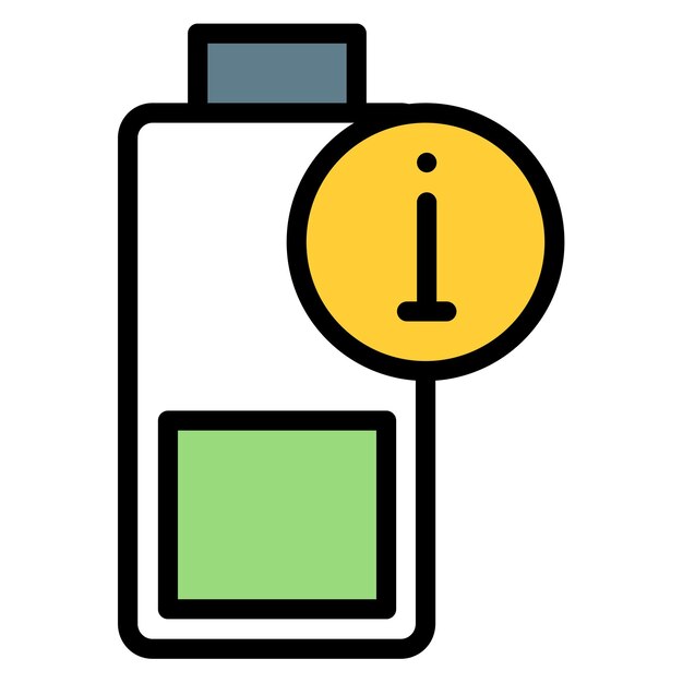 Imagen vectorial del icono de información de la batería Se puede utilizar para la batería y la energía