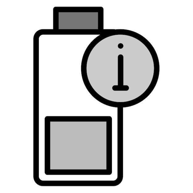 Imagen vectorial del icono de información de la batería Se puede utilizar para la batería y la energía