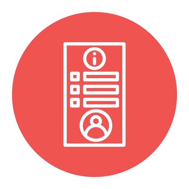 Imagen vectorial del icono de información del empleado Se puede utilizar para la gestión del personal
