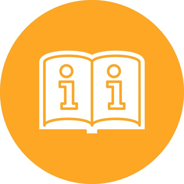 La imagen vectorial del icono de información del libro se puede utilizar para la biblioteca