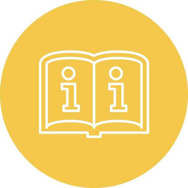 La imagen vectorial del icono de información del libro se puede utilizar para la biblioteca