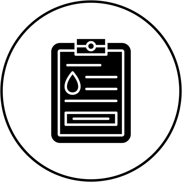 Imagen vectorial del icono del informe de datos de petróleo Se puede utilizar para la industria de la gasolina