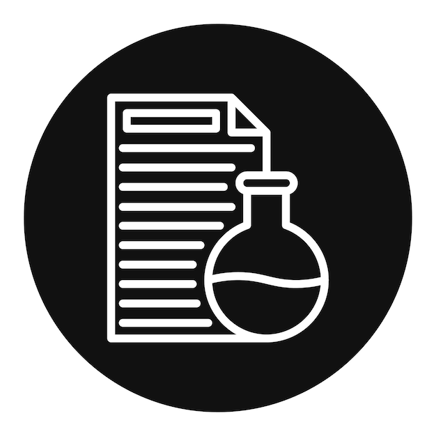 La imagen vectorial del icono del informe de laboratorio se puede utilizar para el laboratorio virtual