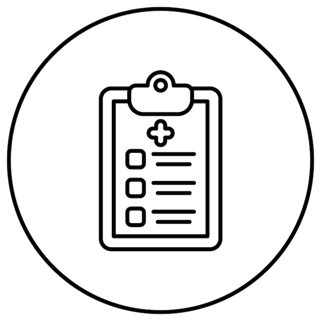 Imagen vectorial del icono del informe médico Se puede utilizar para el chequeo de salud