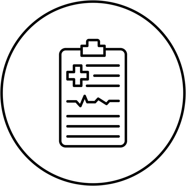Imagen vectorial de icono de informe médico Se puede utilizar para Farmacia