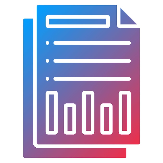 Imagen vectorial del icono del informe Puede utilizarse para Office