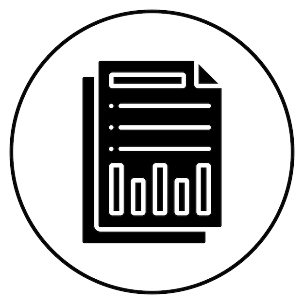 Imagen vectorial del icono del informe Puede utilizarse para Office