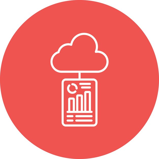 Imagen vectorial del icono de informes en la nube Se puede utilizar para el análisis de datos