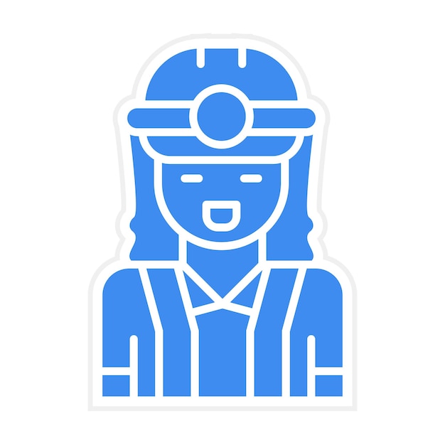 Imagen vectorial del icono de la ingeniera femenina Se puede utilizar para la ingeniería