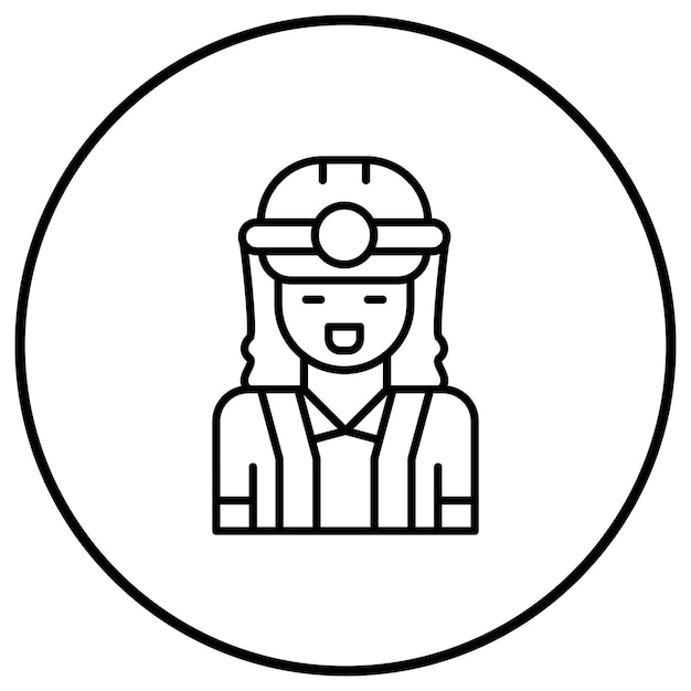 Vector imagen vectorial del icono de la ingeniera femenina se puede utilizar para la ingeniería